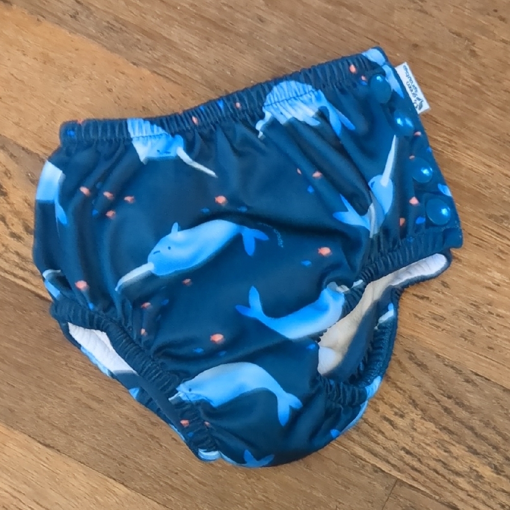 Blue and White Whale Pattern Diaper Cover